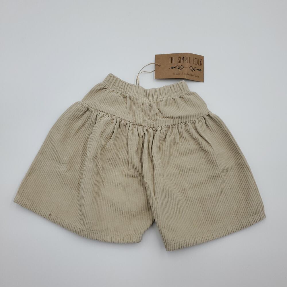 The Simple Folk The Corduroy Culottes in Oatmeal Size 3/6 Months